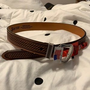 Leather Belt with Silver Buckle
